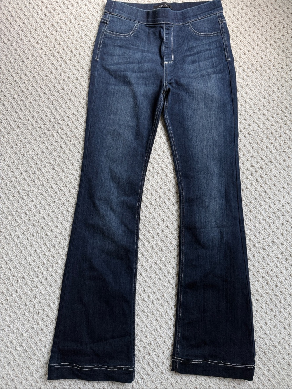 Cello Dark Blue Flare Jeans with Contrast Stitching